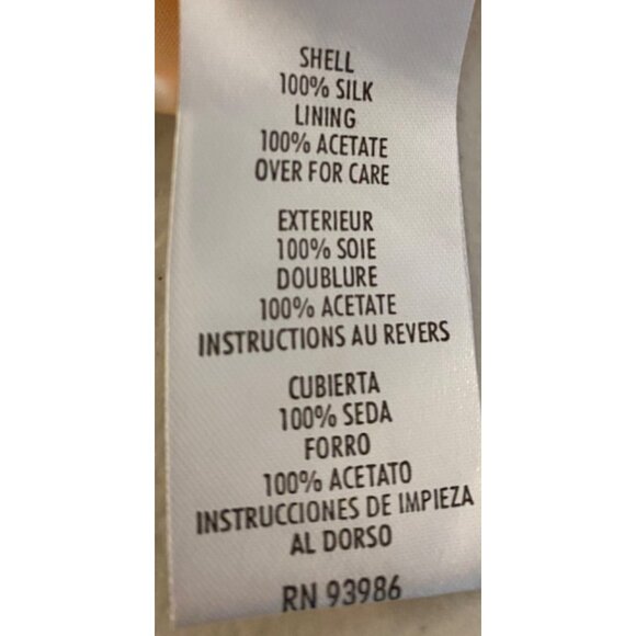 Casual Corner Womens Silk Floral Pleated Skirt Size 4 Peach & White - Picture 4 of 11